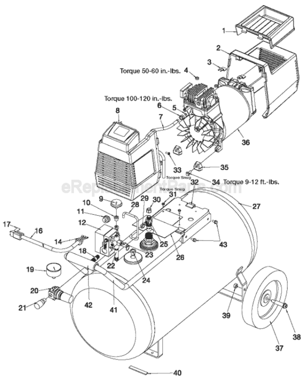 Page A Diagram and Parts List for CPF6020 Type 0 Porter Cable Compressor